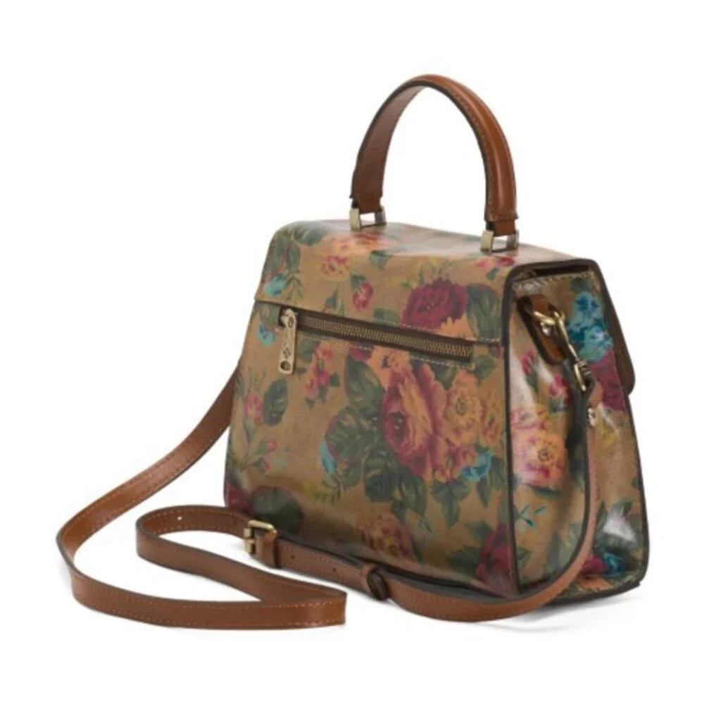 PATRICIA NASH Leather Chauny Top Handle Satchel Vintage Victorian Garden Xbody